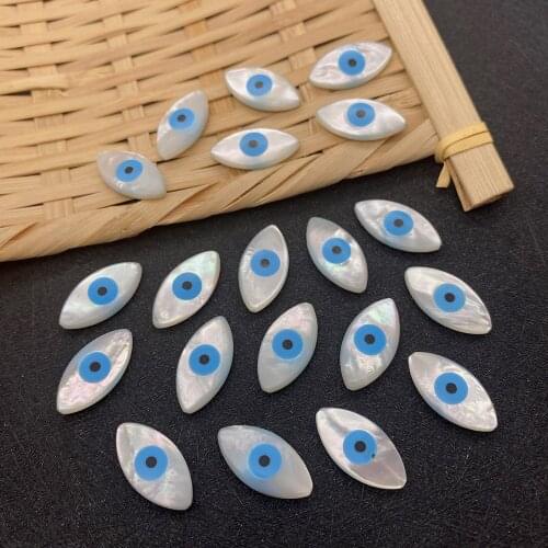 5 Pieces/pack Natural Sea Shell Eyeball Oval Spacer Beads Devils Eye DIY Jewelry Making Necklace Bracelet Earring Accessories