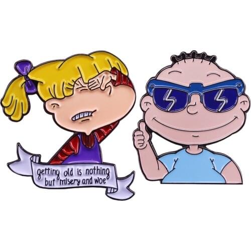 PF198 Dongmanli Funny Cartoon Anime Enamel Pin Brooches Bag Lapel Pin Cartoon Holiday Badge Jewelry Gift for Kids Friends