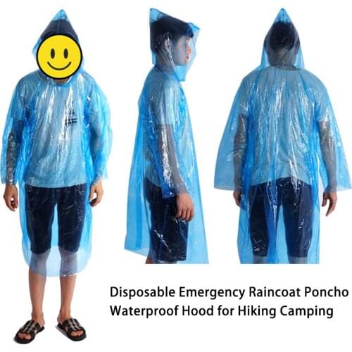 1 Pcs Disposable Adult Emergency Waterproof Rain Coat Thicker Raincoat Poncho Hiking Camping Hood Wholesale Outdoor Supplies 4