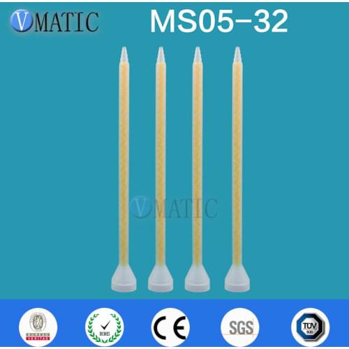 Free Shipping Plastic 5Pcs Resin Static Mixer MS 05-32 Mixing Nozzles For Duo Pack Epoxies (Yellow Core)