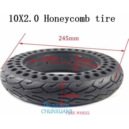 High qualty10 inch Porous electric skateboard Bicycle E-Bike tire 10x2.0 air-free honeycomb shock absorber solid tire proof Tyre