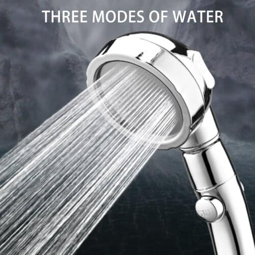 Adjustable Rotatable Shower Head 3 Spray Setting High Pressure Water Shower Head With Stop Button Handheld Bathroom Accessories