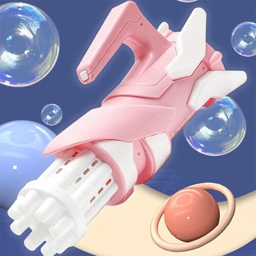 Pink Electric Bubble Machine Five Hole Huge Amount Automatic Bubble Machine Fidget Toys Automatic Soap Water Bubble Machine