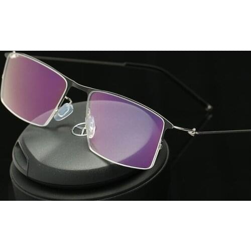 Width-140 B titanium ultra-fine Temple twisted hinge weight 4g men business half rim screwless optical myopia eyeglasses frame