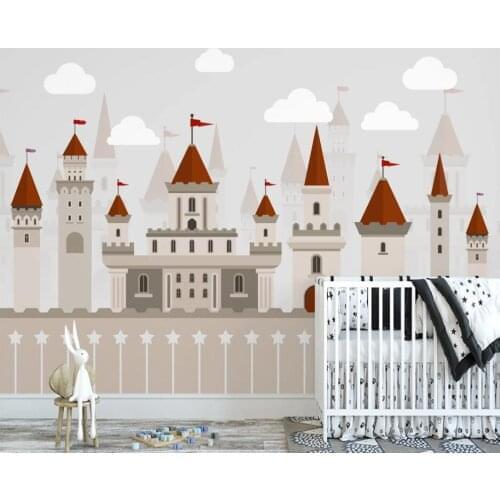 Bacal Modern cartoon blue geometric children kid room background wall papel de parede 3D wallpaper 3d wall paper mural huda