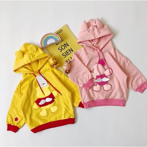 Tonytaobaby Autumn Cute Embroidery Plush Cartoon for Boys and Girls Toddler Hoodie Kids Sweatshirt