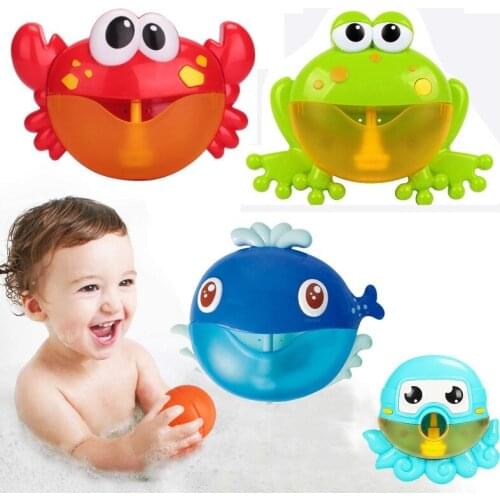Outdoor Bubble Machine Crabs&Frog Music Kids Bath Toy Bathtub Soap Automatic Bubble Maker Baby Bathroom Toy for Children