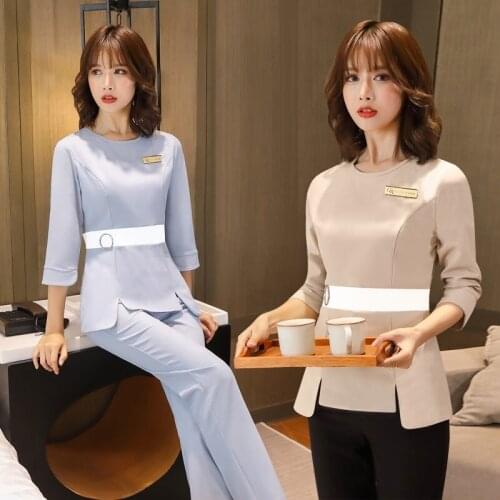Spa Uniform For Beauty Salon For The Cosmetologist Thai Massage Smocks For Work Beauty Uniforms Technician Costume Set AS235