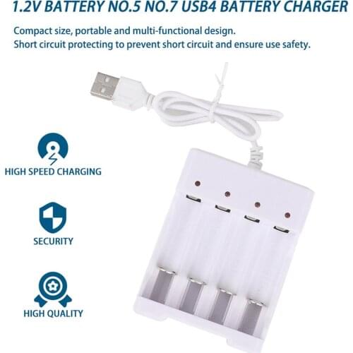 Universal USB Output 4 Slot Battery Charger Adapter For AA / AAA Battery Rechargeable Quick Charge Battery Charging Tools