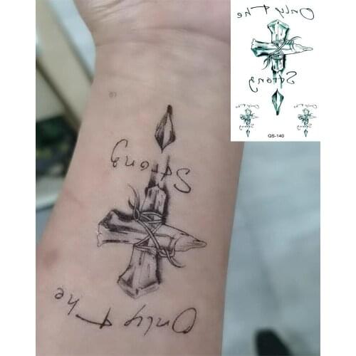 Waterproof Temporary Tattoo Stickers Cross Totem fake Tattoo Geometric Animal Flash Tattoo Hand Back Foot for Girl Women Men