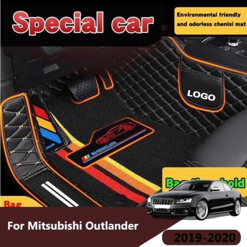High Quality Car Floor Mats For Mitsubishi Outlander 2020 2019 7 Seater Auto Interiors Accessories Styling Leather Front Rugs