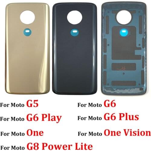 Battery Rear Back Cover Case Housing For Motorola Moto X4 G5 G6 E6 Play E7 Plus G8 Power Lite One Vision With Adhesive
