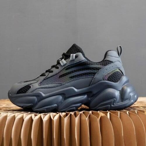 Spring Womens Vulcanize Shoes Thick Sole Running Casual Platform Sneakers Lace-Up Breathable Sports Tenis Mujer Plus Size 35-43