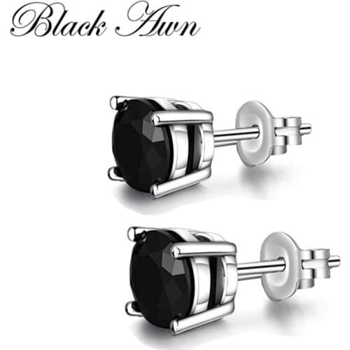 New Classic 925 Sterling Silver Earrings Cute Stud Earrings for Women Silver 925 Jewelry Round Boucles d'oreilles I300