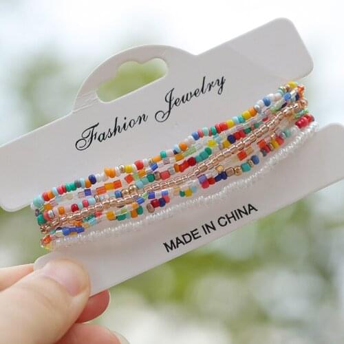 ZOSHI 6/7pcs/Set Simple Seed Beads Strand Bracelets for Women String Beaded Elastic Wrist Bracelet Fashion Jewelry Gift