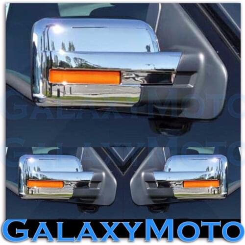09-14 for Ford F150 Truck Triple Chrome Plated Mirror Cover with Turn Signal Light Full Cover