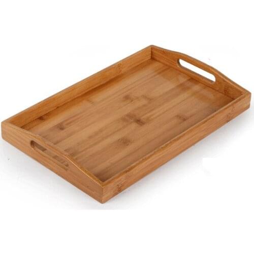1PC Bamboo Pallet Kungfu Tea Tray Saucer Fruit Plate Kitchen Organizer Cutlery Storage Table Admission tray bandeja JL 0913