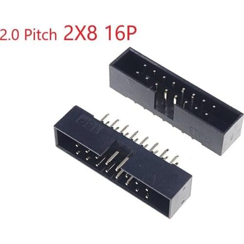1000 Pcs Box Header 16 Pin 2x8P 2.0mm Pitch Male Shrouded PCB straight IDC Socket dual rows space 2.0 Through hole DIP