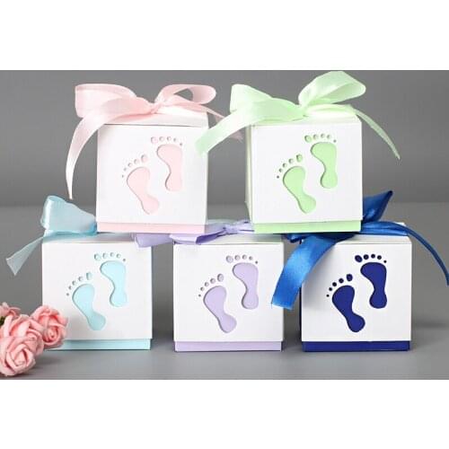 5Pcs Baby Shower Gift Box Birthday Decorations Candy Box for Boy and Girl Kids Favor Boxes Party Supplies Wedding Invitations