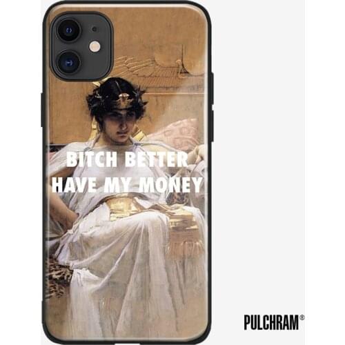 Cleopatra vintage painting meme quote soft silicone glass phone case cover shell for iPhone 6 6s 7 8 Plus X XR XS 11 Pro Max