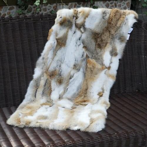 CX-D-18D Bed Mat Custom Made Patchwork Rabbit Fur Real Fur Sofa Area Rug~Drop Shipping