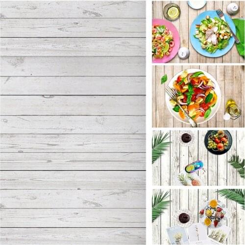 ALLOYSEED 60*90cm Retro Wood Board Photo Background Art Cloth Studio Photo Video Desk Table Photography Backdrop Props For Food