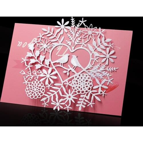 Leaf Heart Flowers with Birds Metal Cutting Dies New 2019 for Craft Dies Scrapbooking Album Embossing Stencil Die Cut Decor