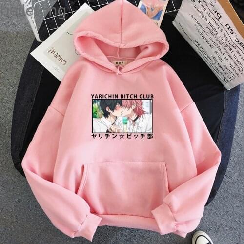 Fashion Womens Sweatshirts Hoodies Yarichin B Club Streetwear 2021 Spring Autumn Fleece Sweatshirt Men Tops Hip Hop Pullover