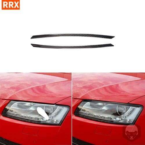 For Audi A4L A5 2009-2016 Carbon Fiber Stickers Headlights Eyebrows Eyelids Headlamp Strips Car-styling Exterior Car Accessories