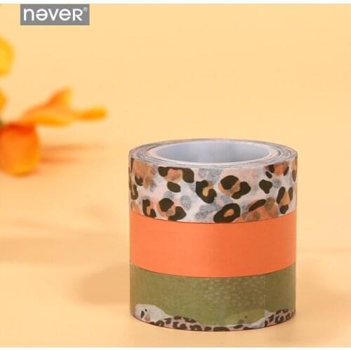 Never Leopard Grain Washi Tape Scrapbooking Cute Masking Tape Diary Sticker Planner Decorative Accessories Office Stationery