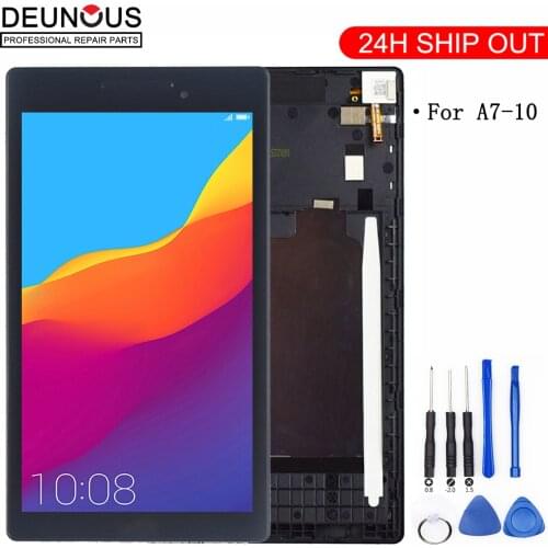 New 7'' inch LCD Display + Touch Screen Digitizer Assembly Replacements For Lenovo Tab 2 A7-10 A7-10F Free shipping + Frame