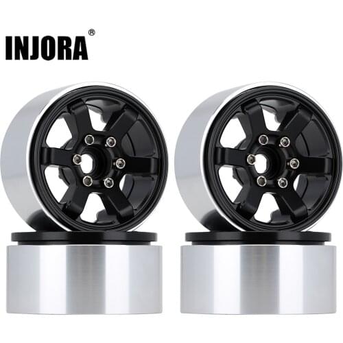 INJORA CNC Aluminum 1.9" Beadlock 6-Spokes Wheel Rim for 1/10 RC Crawler Traxxas TRX4 Axial SCX10 90046 AXI03007 Redcat Gen8