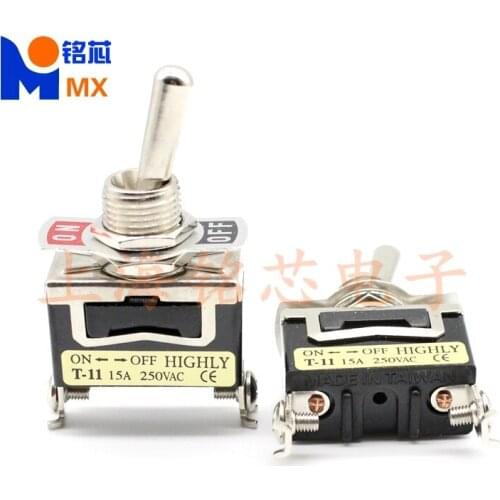 Original new 100% button switch 2pin 2 gear single pole single throw head switch 15A T-11BS