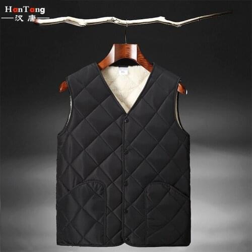 Autumn and Winter 2021 New Mens Waistcoat Casual Warmth Plus Velvet Padded Double Padded Cotton Vest