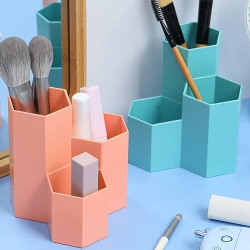 Plastic desktop debris storage makeup storage box cosmetics makeup brush Organizer home office storage Saving Space