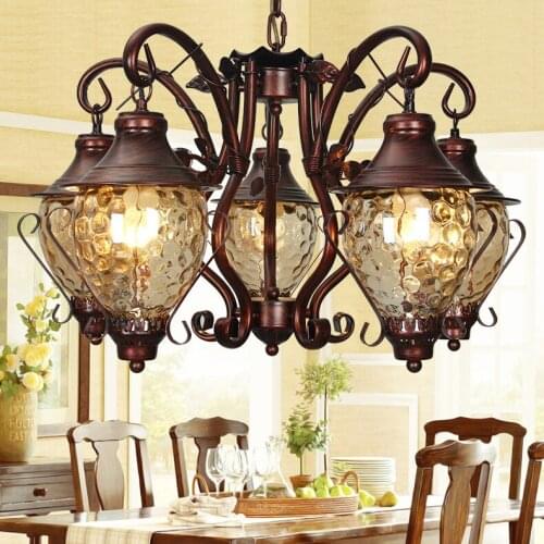 Restaurant pineapple Hanging lamp dining Chandeliers Lights iron Ceiling Chandelier Led Lamp for Dining Room Villa Hotel hall