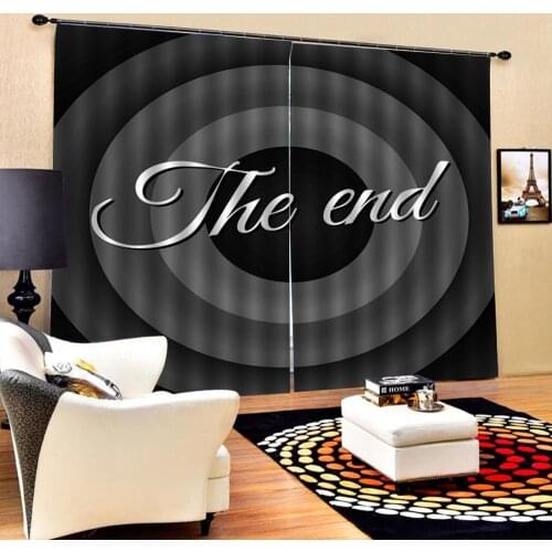 Grey curtains blackout curain 3D Curtain Printing Blockout Polyester Photo Drapes Fabric For Room
