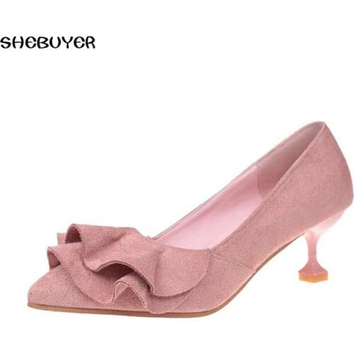 SHEBUYER Women's Shoes With A Glass Heel