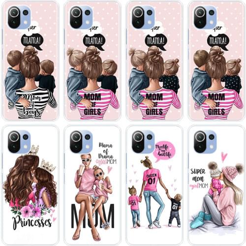 Baby mom Girl and Boy Silicone Case for Xiaomi Mi POCO X3 NFC M3 F3 11X 11i 11 Ultra Note 10 S 10i 10T Pro 11 Lite 5G Soft Cover