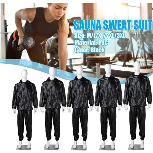 PVC Unisex Sauna Suit Heavy Duty Fitness Weight Loss Sweat Sauna Suit Exercise Gym Hoodies Sports Suit Calorie Burner Sweat Suit