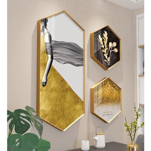 Light Luxury Restaurant Decoration Painting Dining Room Background Wall Combination Photo Frame Painting Crystal Porcelain Mural