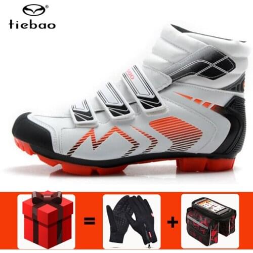 Tiebao Winter Cycling Shoes Men Professional Bicycle Mountain Bike Racing Windproof Warm Athletic Self-Locking Ankle Boots