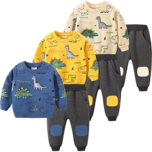 Spring Autumn Children Clothing Suits Baby Boys Cartoon movement Clothes Kids Cotton Sets Toddler T-Shirt Pants 2Pcs/sets1-5Y