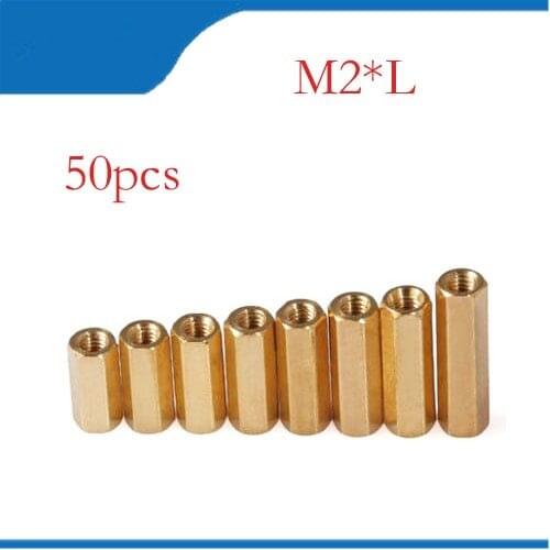 50Pcs M2*4-20mm Copper Standoff Screw Spacer Circular Double-pass Pillars Security Surveillance Cameras Spacing Screws HW037