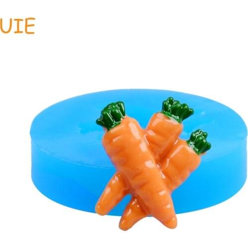 VYL034U 24.4mm Vegetable Carrots Flexible Silicone Mold - Kawaii Vegetable Mold Fondant, Resin Cookie Bidcuit Mold