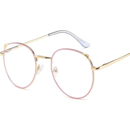 Rose Gold Glasses Women Anti Blue Light Glasses Cat Eye Eyeglasses Frames Women Computer Protection Eyewear Optical Spectacles