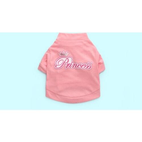 1pcs pet dog cat fashion pink princess t shirt clothes doggy spring summer vest clothing puppy vests apparel XS S M L