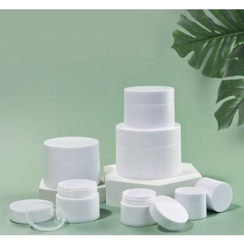 10pcs 20/30/50/100/120g Empty Travel PP Facial Cream Jar Cosmetic Plastic Box Cosmetic Packaging Refillable Bottles