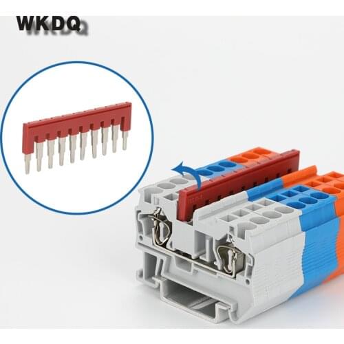 Jumper FBS10-6 Plug In Bridge for 4mm^2 wiring ST And PT DIN Rail Terminal Blocks L60.1/H22.8/W3.1mm 10seats Connector