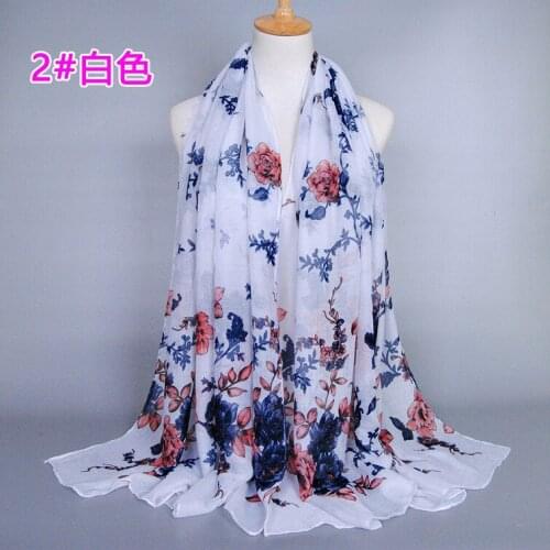 12 pieces/lot) viscose fashion printed flower long shawls popular wrap muslim scarves/scarf hijab GBS232